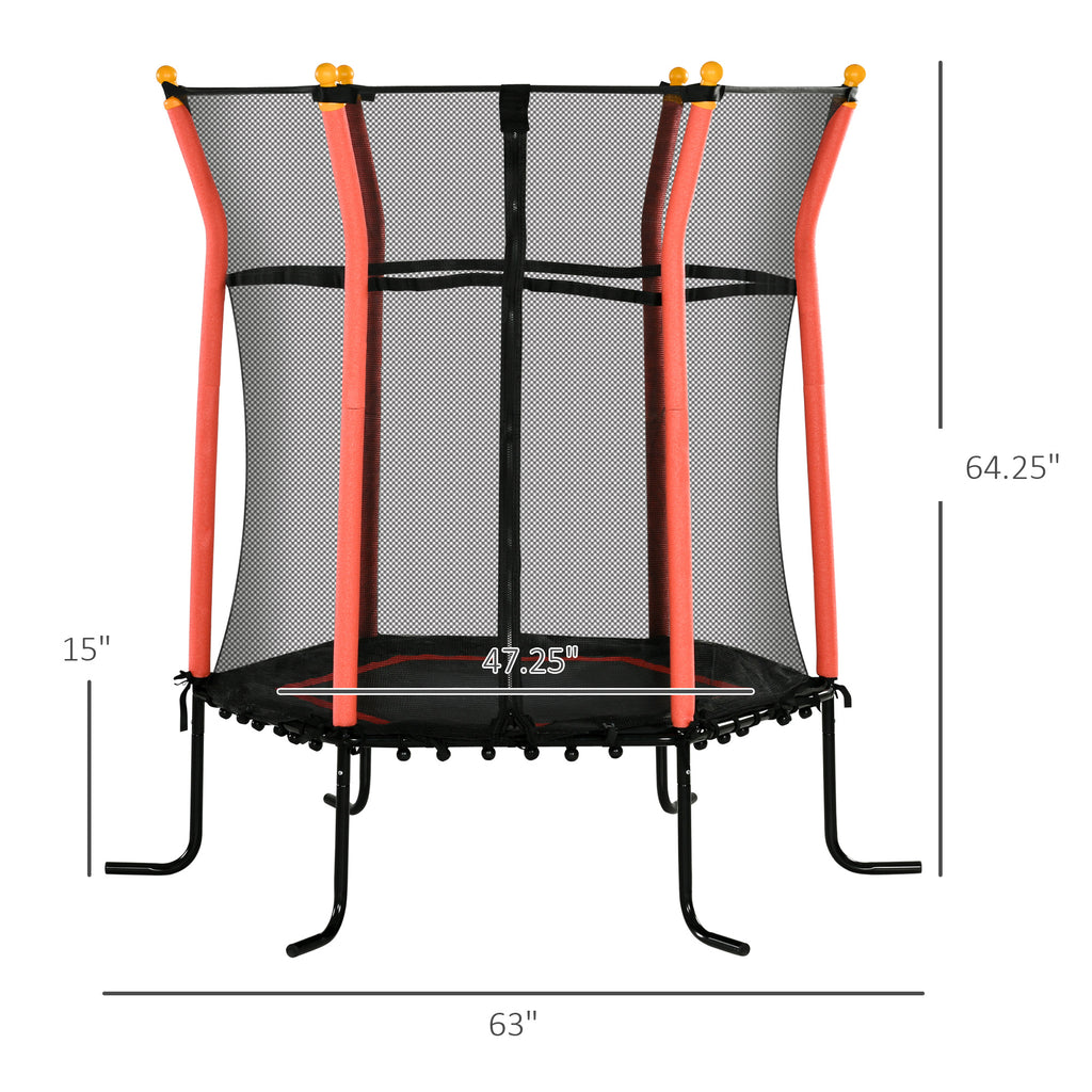 Red Kids Trampoline with Net O840038