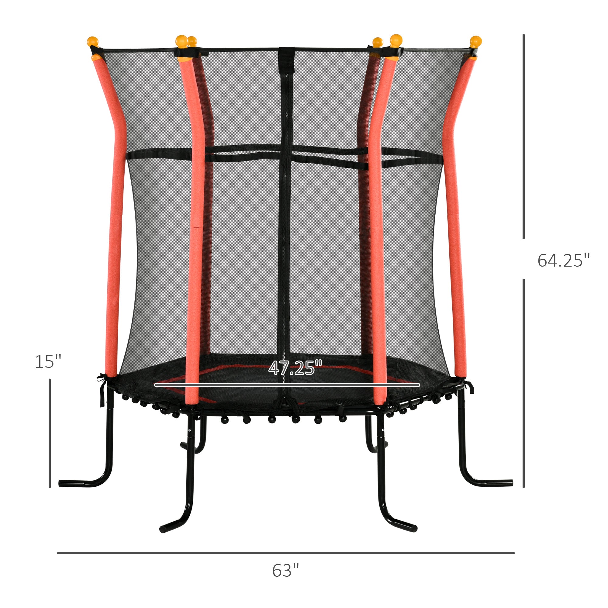 Red Kids Trampoline with Net O840038