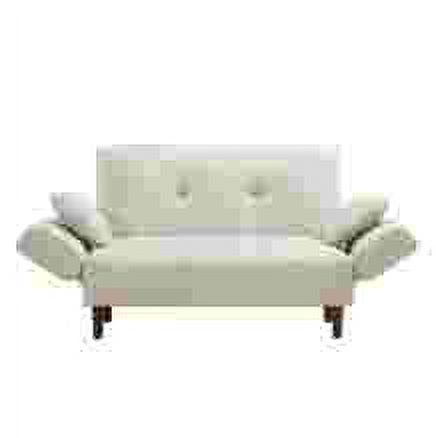 Beige Upholstered Sofa Bed with 2 Pillows Y78033