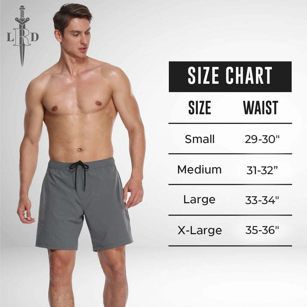 Mens 7 inch Inseam Workout Shorts with Compression Liner U5477