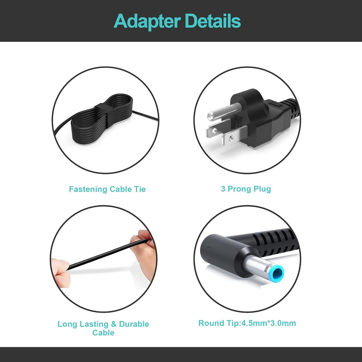 200W Slim Charger for HP Laptop Power Adapter Pack of 2 P388383