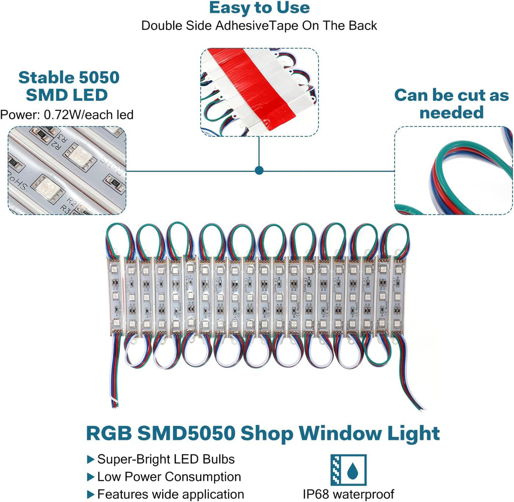 200Pcs Waterproof RGB LED Module Light for Storefront Signs B188267