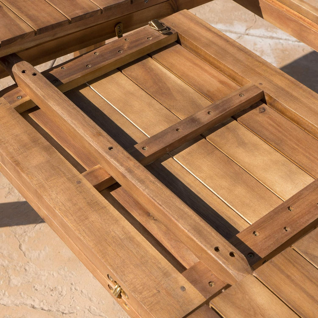 Teak Finish Acacia Wood Outdoor Dining Table I66048