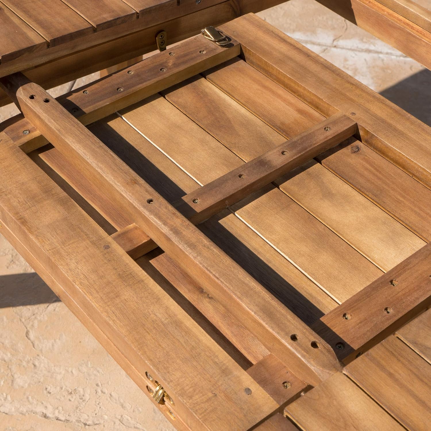 Teak Finish Acacia Wood Outdoor Dining Table I66048