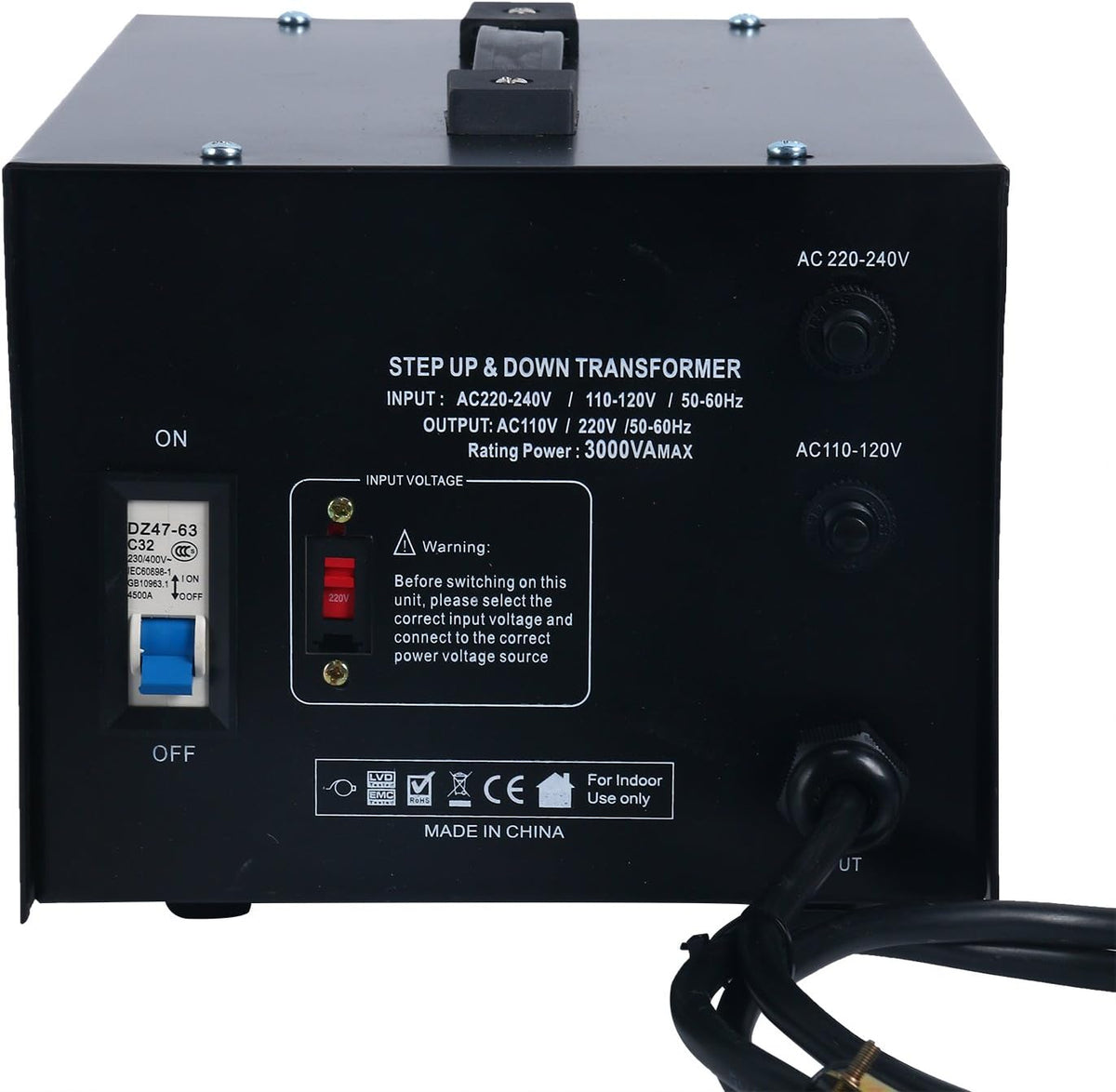Step Up/Down Transformer 220V to 110V Voltage Power Converter 3000 Watt Pack of 2 G65464