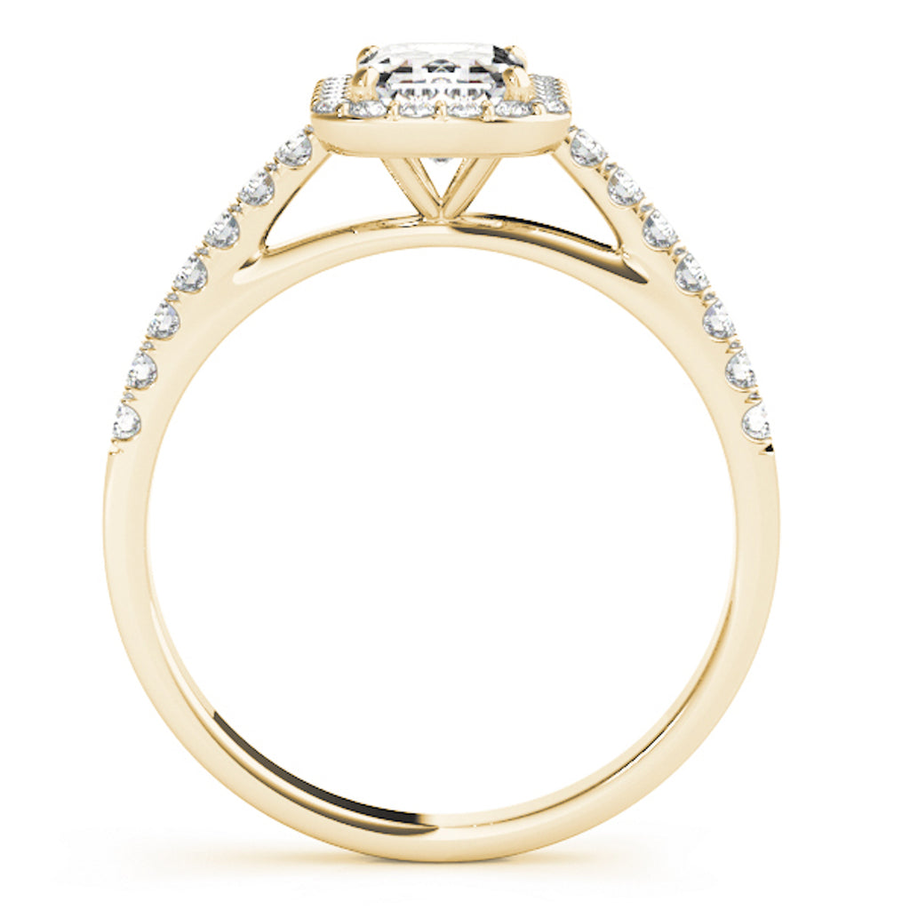 14K Yellow Gold Halo Engagement Ring L6892