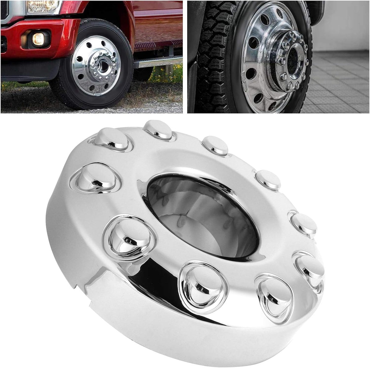 Chrome Wheel Center Hub Cap 10 Lug Pack of 2 M4667