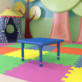 24x22 Square Blue Plastic Height Adjustable Activity Table T518