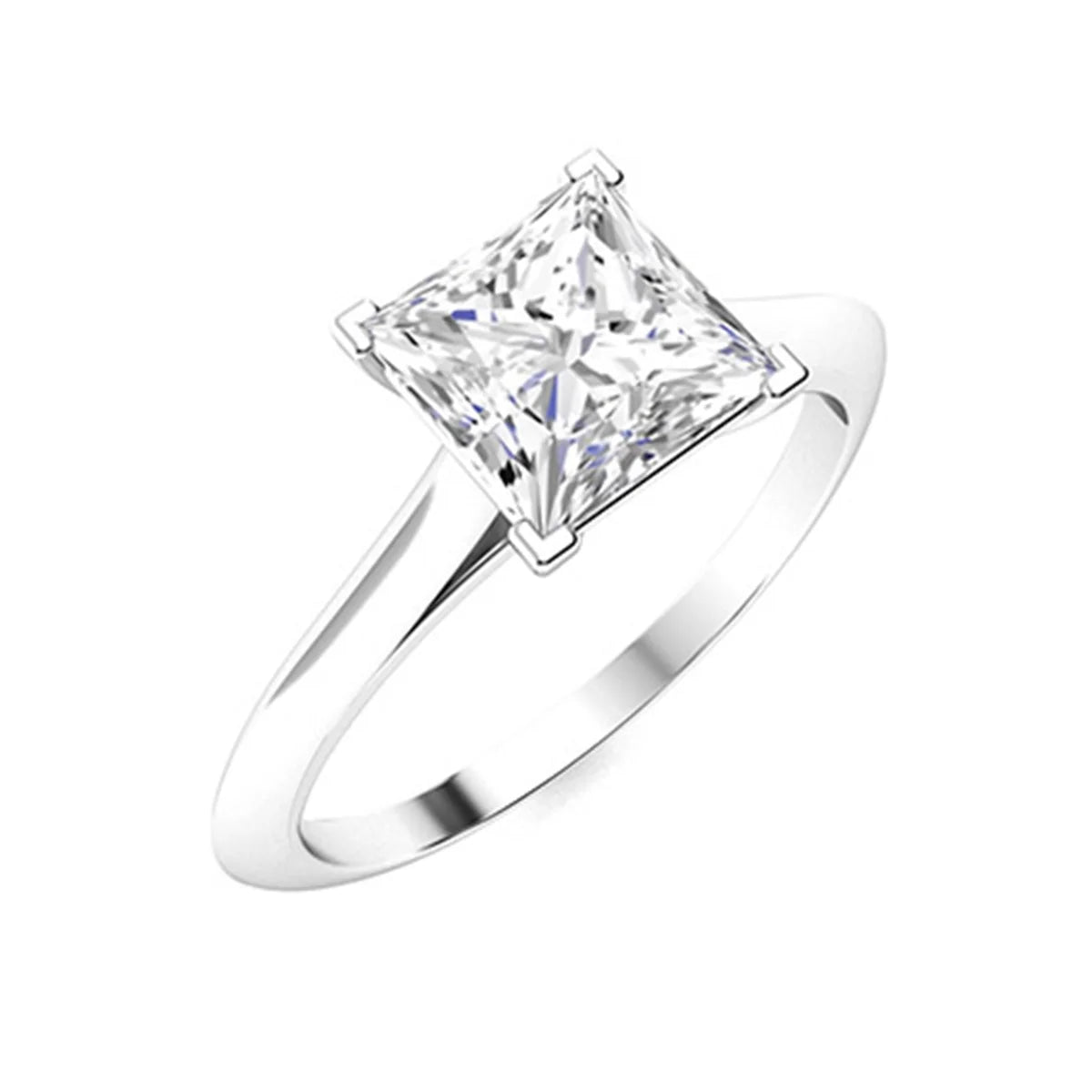 925 Sterling Silver Square Solitaire Ring M4694