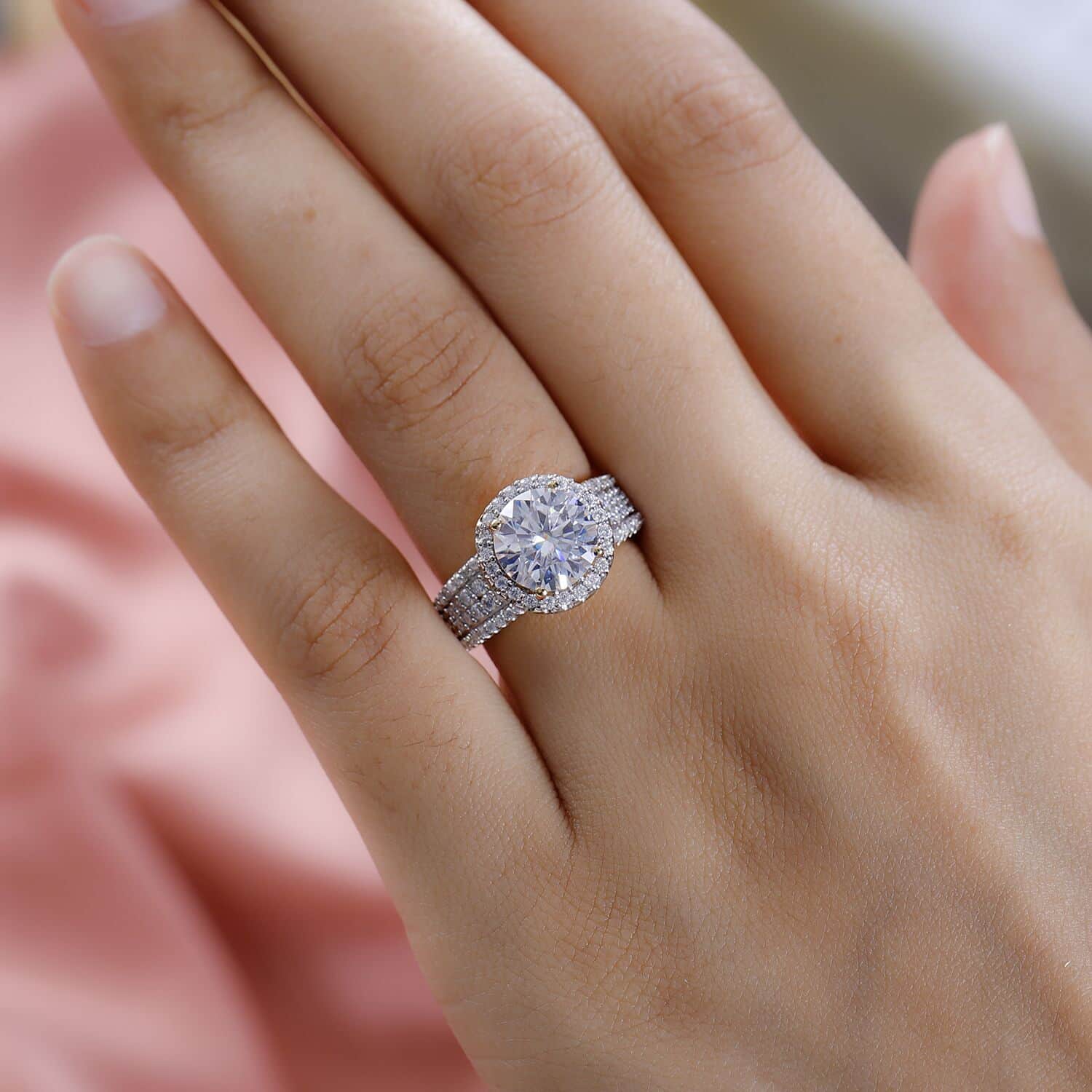 Moissanite Oval 10K Rose Gold Solitaire Ring Size 9 Ct 1.64 B2741