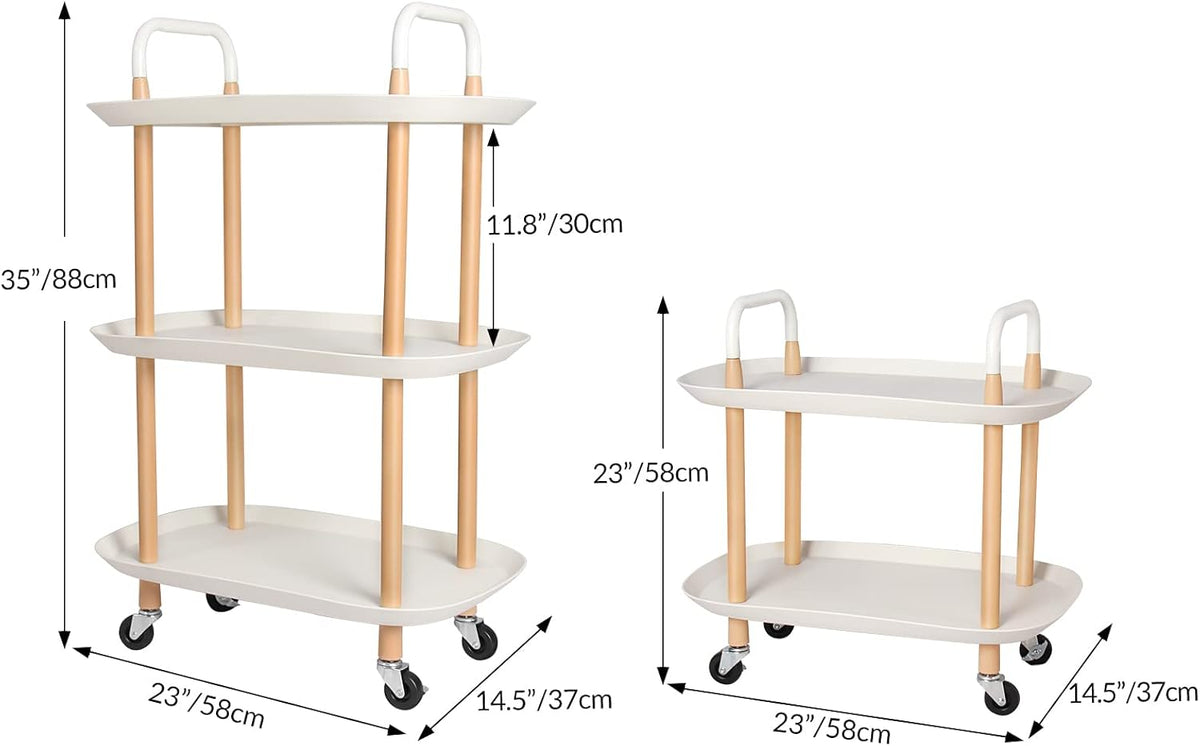 3-Tier Rolling Storage Cart with Lockable Wheels Q416