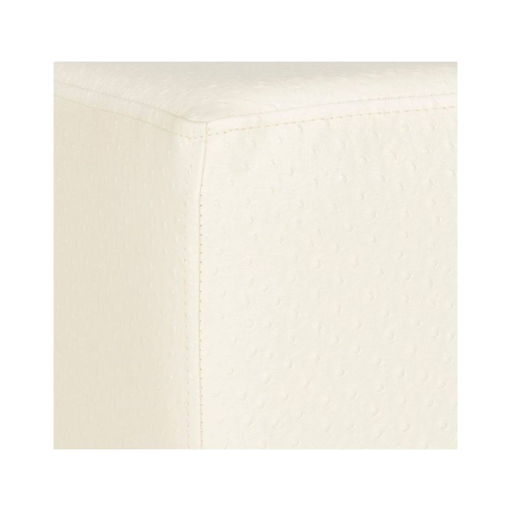 Cream Gold Faux Ostrich Ottoman H514