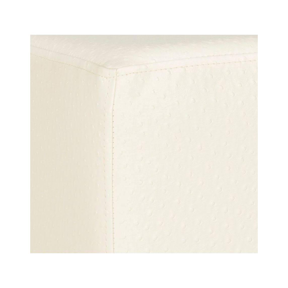 Cream Gold Faux Ostrich Ottoman H514