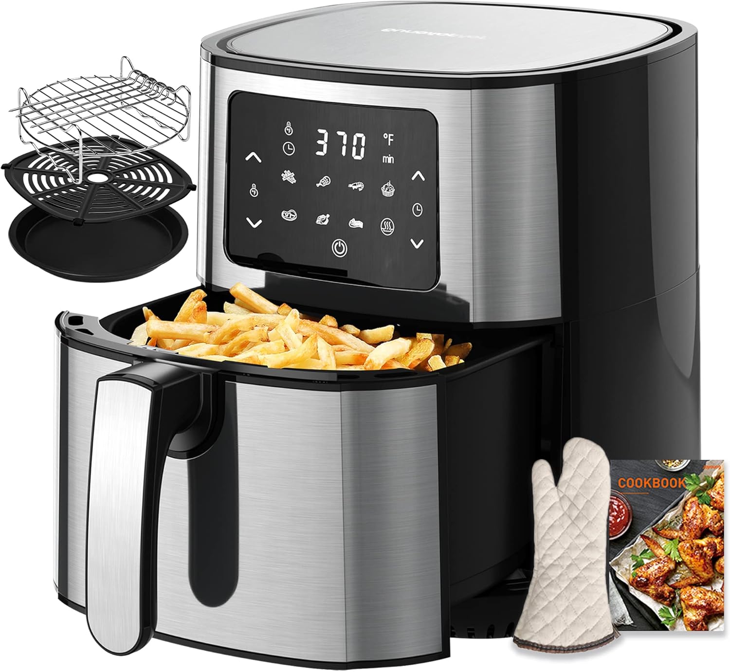 5.8Qt Air Fryer Toaster Oven with Cookbook and 4 Accessories R885