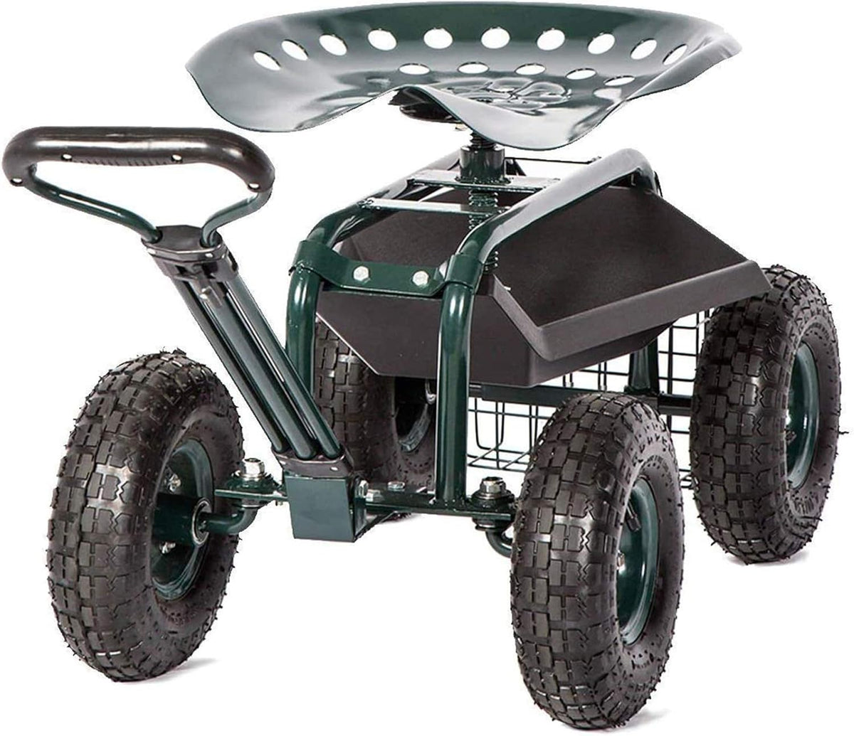 Rolling Garden Cart Work Seat with Tool Tray U57888