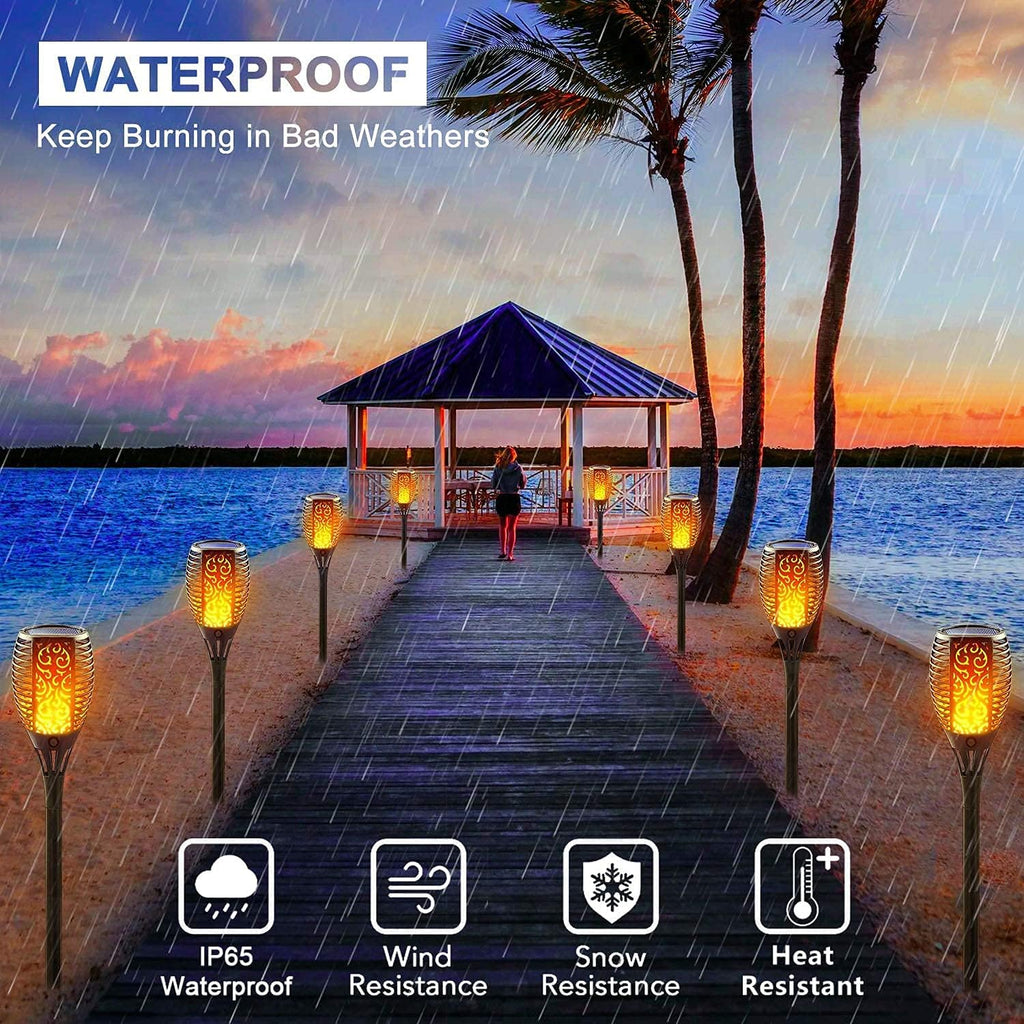 Solar Torch Light with Flickering Flame, 8 Pack Outdoor Waterproof N9693