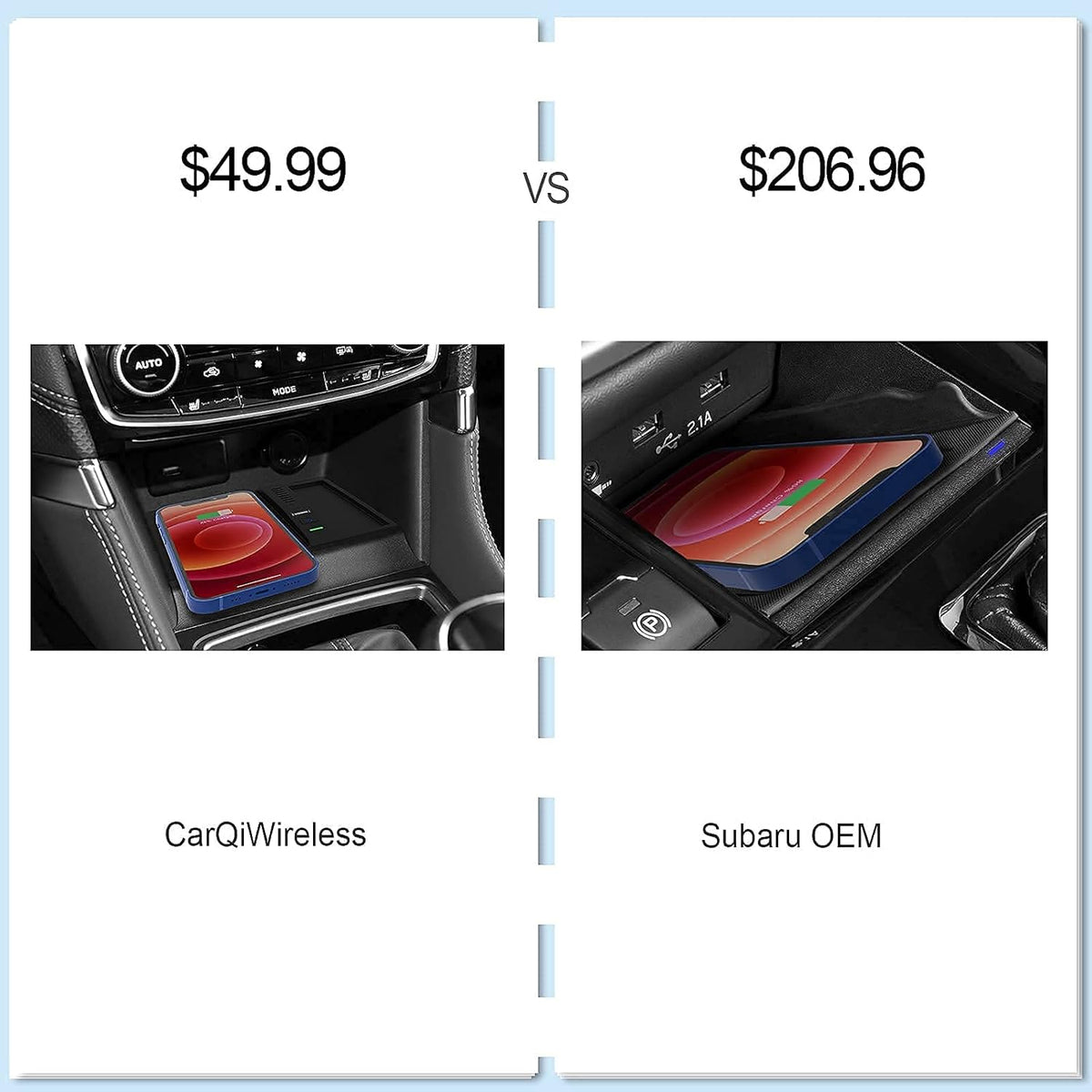 Wireless Charger Center Console Organizer for Subaru Forester Crosstrek Impreza I50478