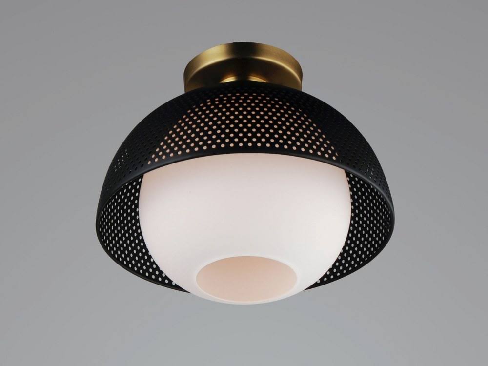1 Light Flush Mount Black/Satin N5539