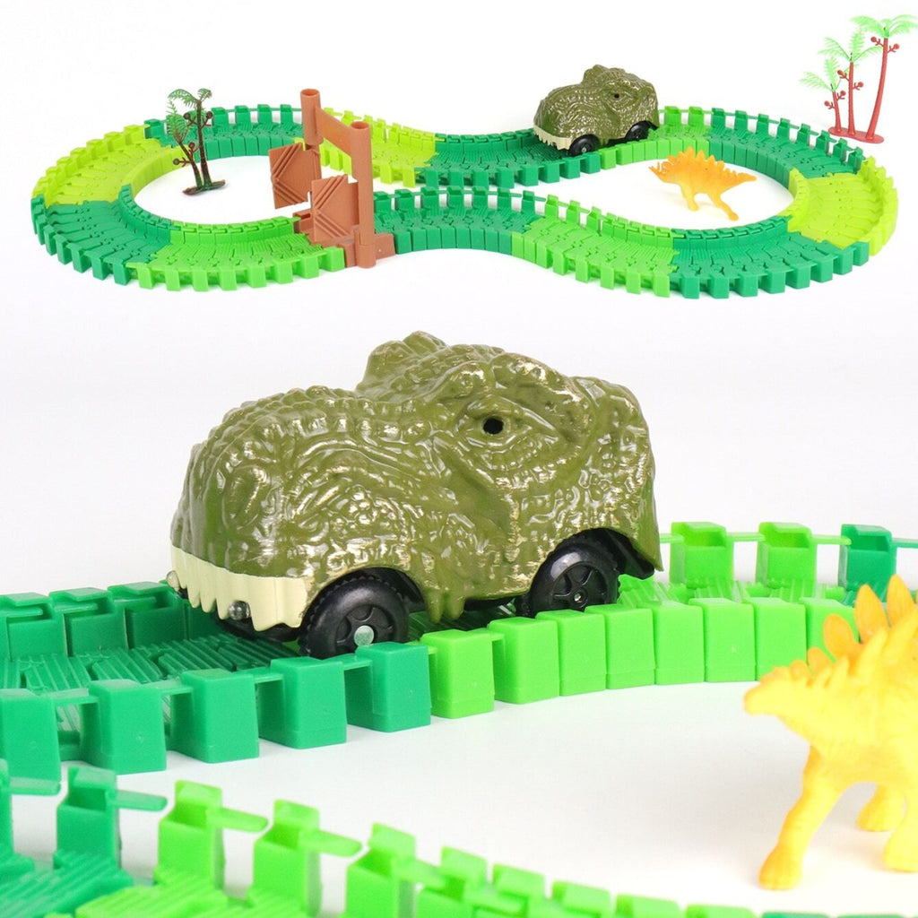 Dinosaur Truck Toys with Flexible Racetrack Cars and Dinosaurs I9024