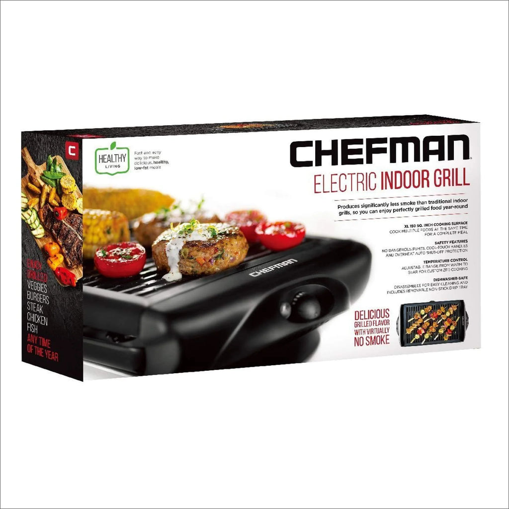Black Electric Smokeless Indoor Grill with Non-Stick Cooking Surface S1879