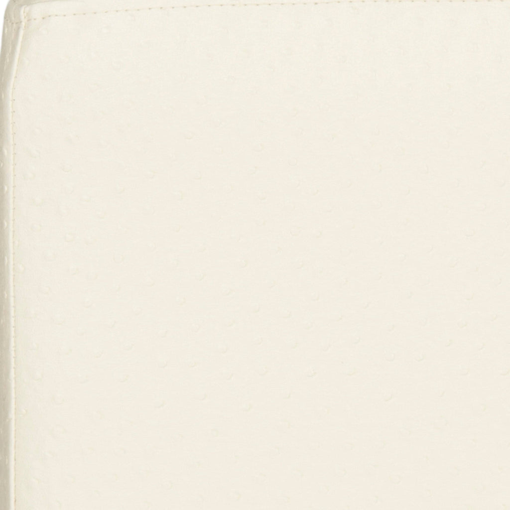 Cream Gold Faux Ostrich Ottoman H514