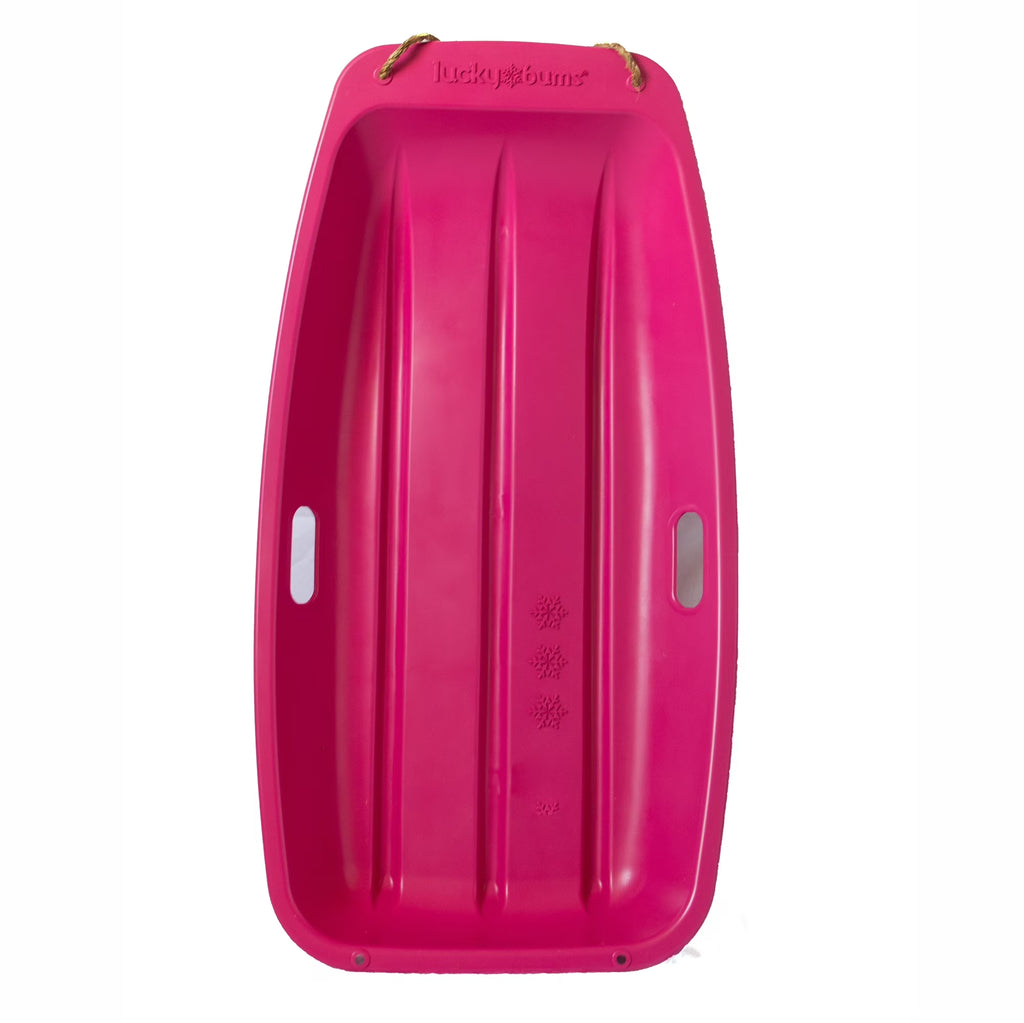 Neon Pink Plastic Snow Toboggan Sled Q715