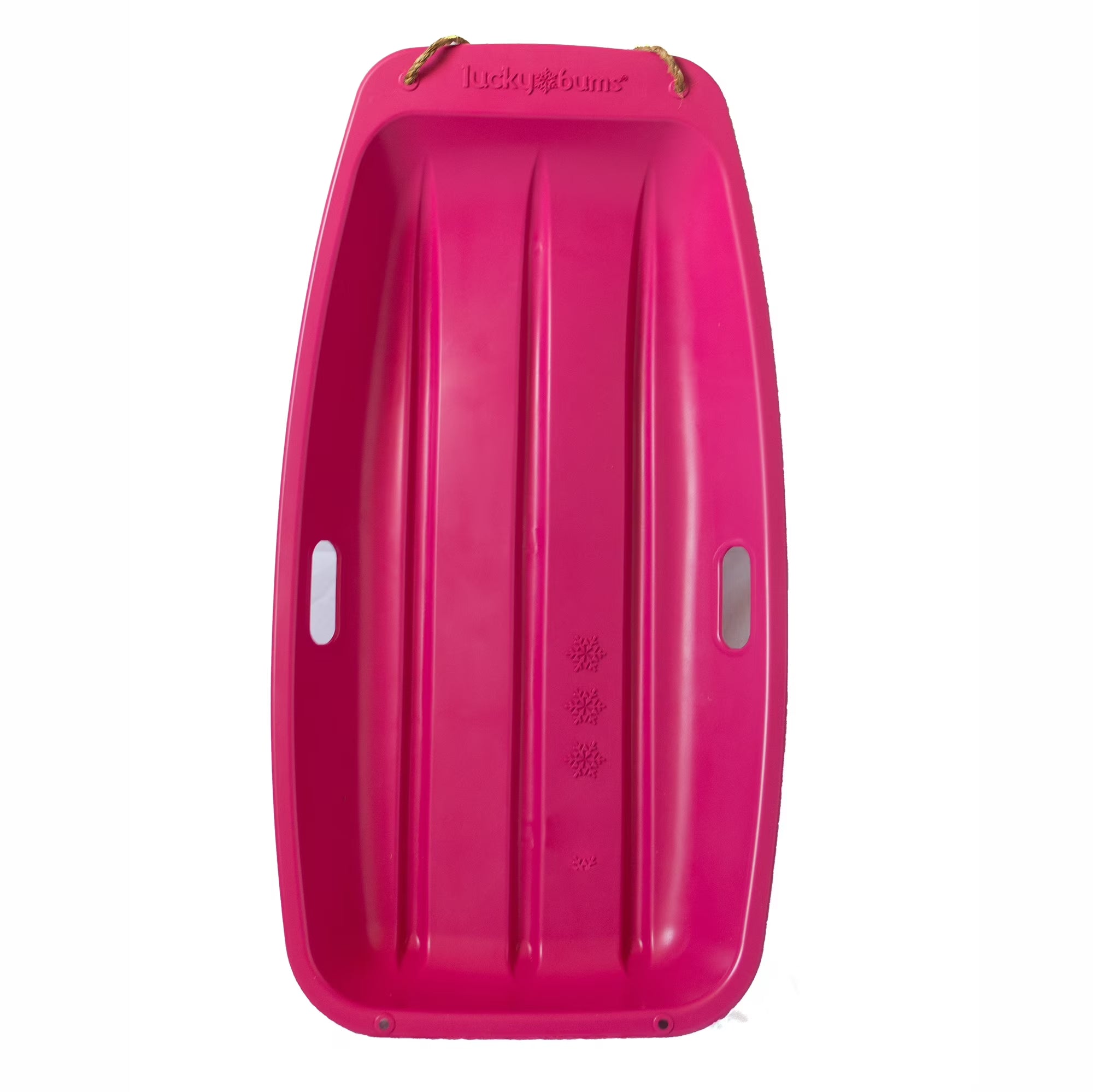 Neon Pink Plastic Snow Toboggan Sled Q715