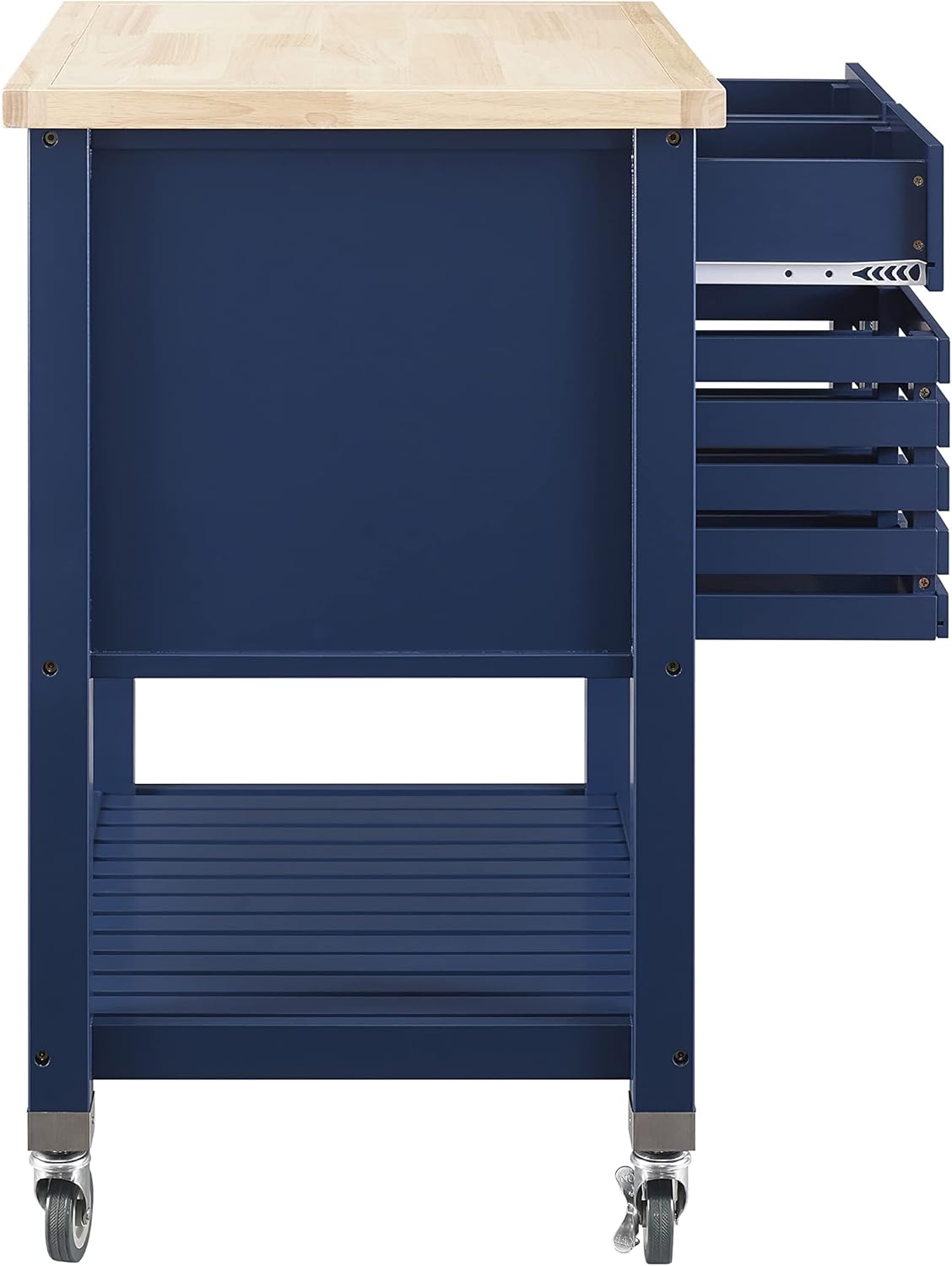 Denim Kitchen Cart with Locking Wheels W30991