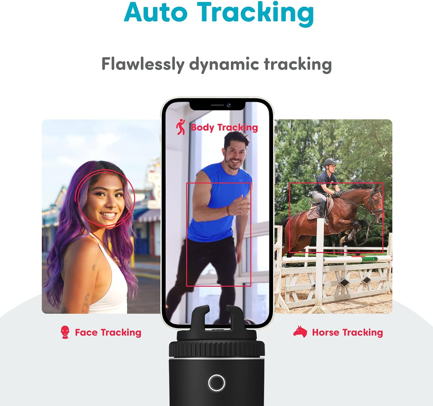 Fast Auto Tracking Phone Holder with Remote - 360 Rotation Camera Stand T497825