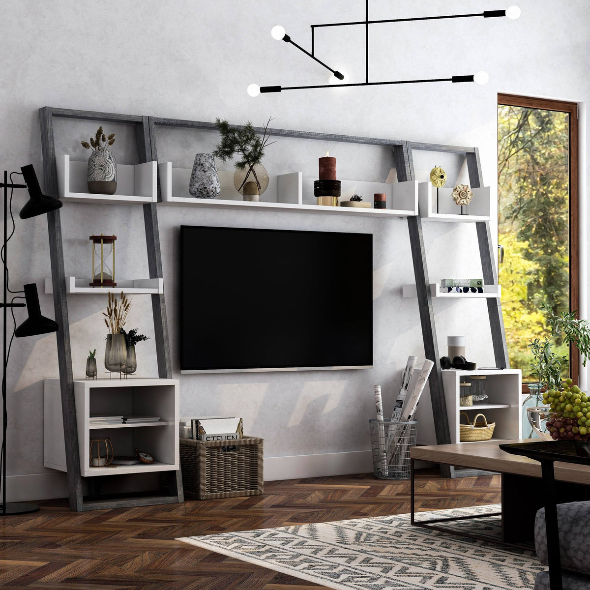 Natural White Entertainment Center T290856