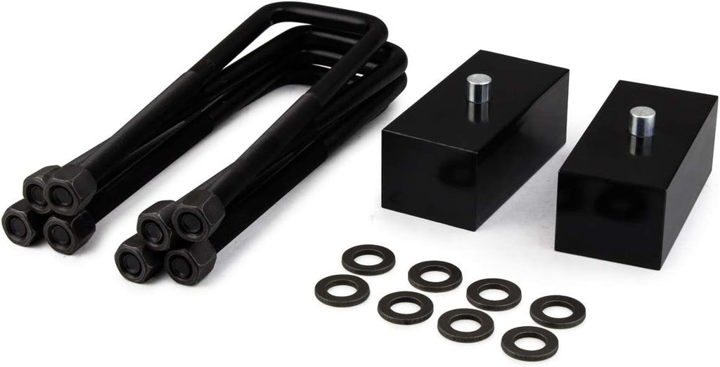 3" Front 2" Rear Full Leveling Lift Kit Adjustable Torsion Keys + Rear Blocks + U-bolts Fits 1988-1999 Chevy GMC K1500, 1999-2007 Silverado Sierra 1500 4WD V3727