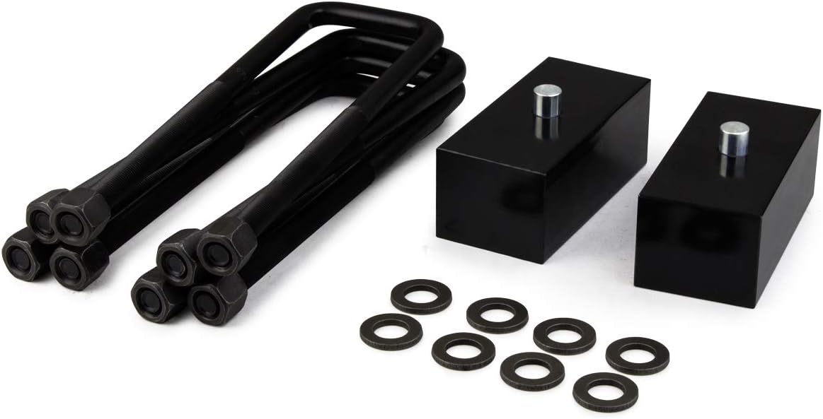 3" Front 2" Rear Full Leveling Lift Kit Adjustable Torsion Keys + Rear Blocks + U-bolts Fits 1988-1999 Chevy GMC K1500, 1999-2007 Silverado Sierra 1500 4WD V3727