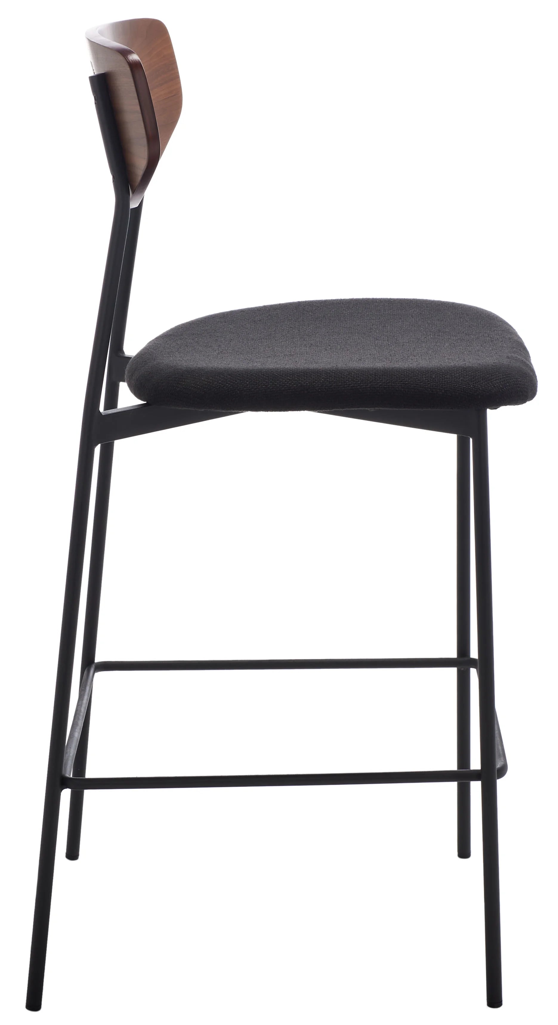 Walnut/Black Scandinavian Counter Stool C7187