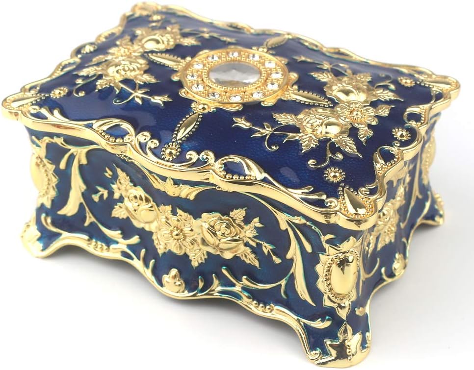 Embossed Metal Music Box Wind Up Movement Music Box, Pack of 2 B3021