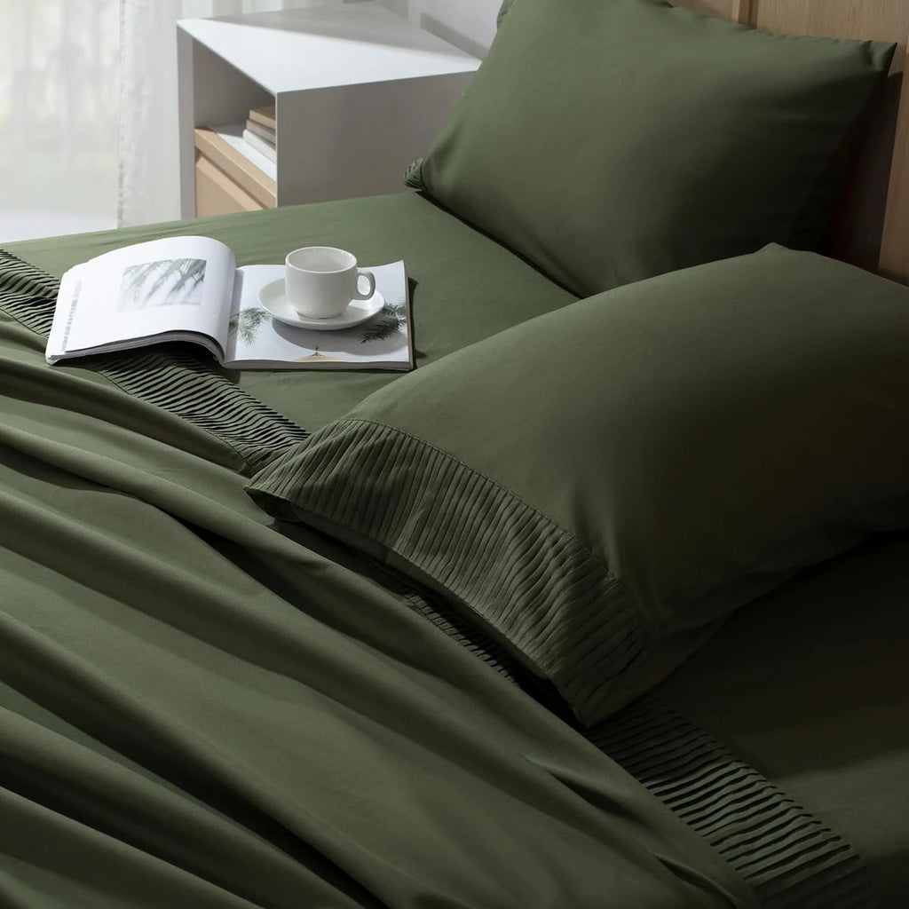 King Size 4 Pieces Microfiber Deep Pocket Bed Sheet Set G657