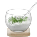 Clear Serve Dip Set with Oak Base M90886
