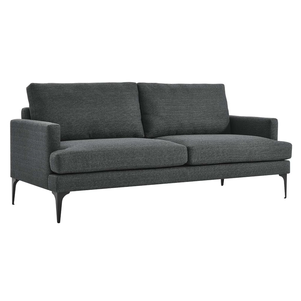 Gray Metal and Upholstered Fabric Sofa N92644