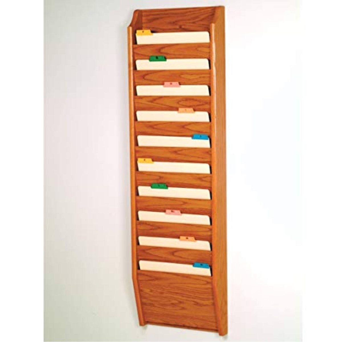 Black/Medium Oak 10 Pocket File Holder L338