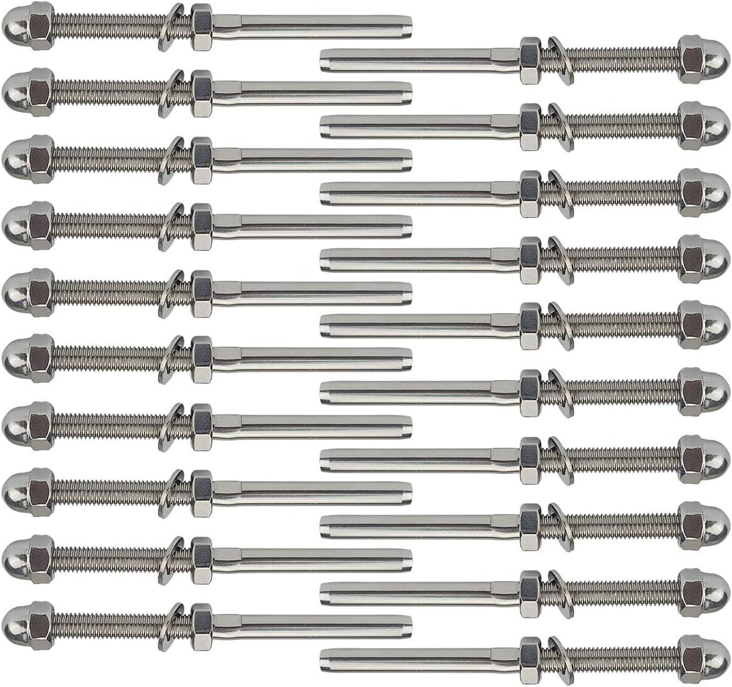 20 Pack 1/8 Cable Railing Kit T316 Stainless Steel Terminal W1981