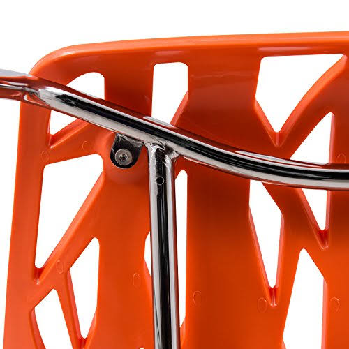 Orange Set of 2 Dining Chair with Chromed Legs M665