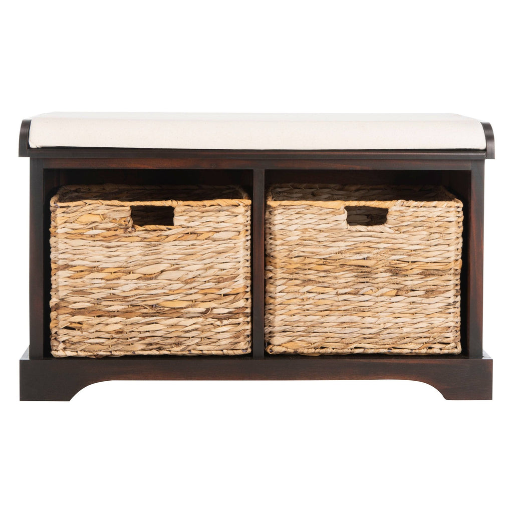 Brown Wicker Storage Bench F636106