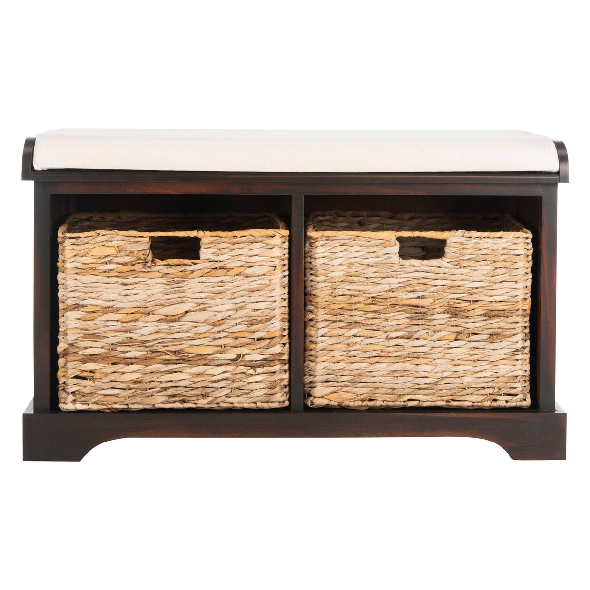 Brown Wicker Storage Bench F636106