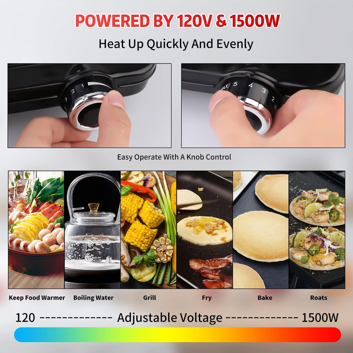 1500W Portable Electric Single Cooktop M340120