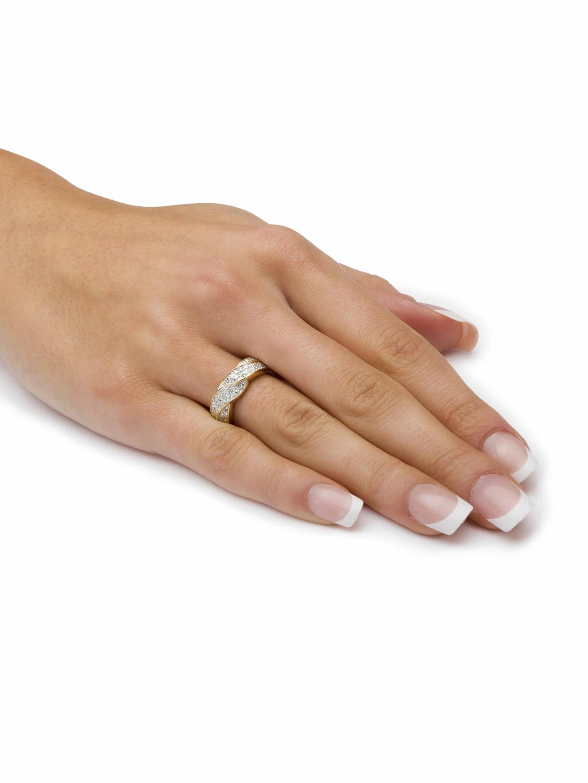 1/10 TCW Round Diamond Braid Ring in Solid 10k Gold L8294
