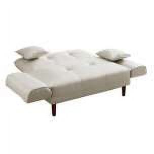 Beige Upholstered Sofa Bed with 2 Pillows Y78033