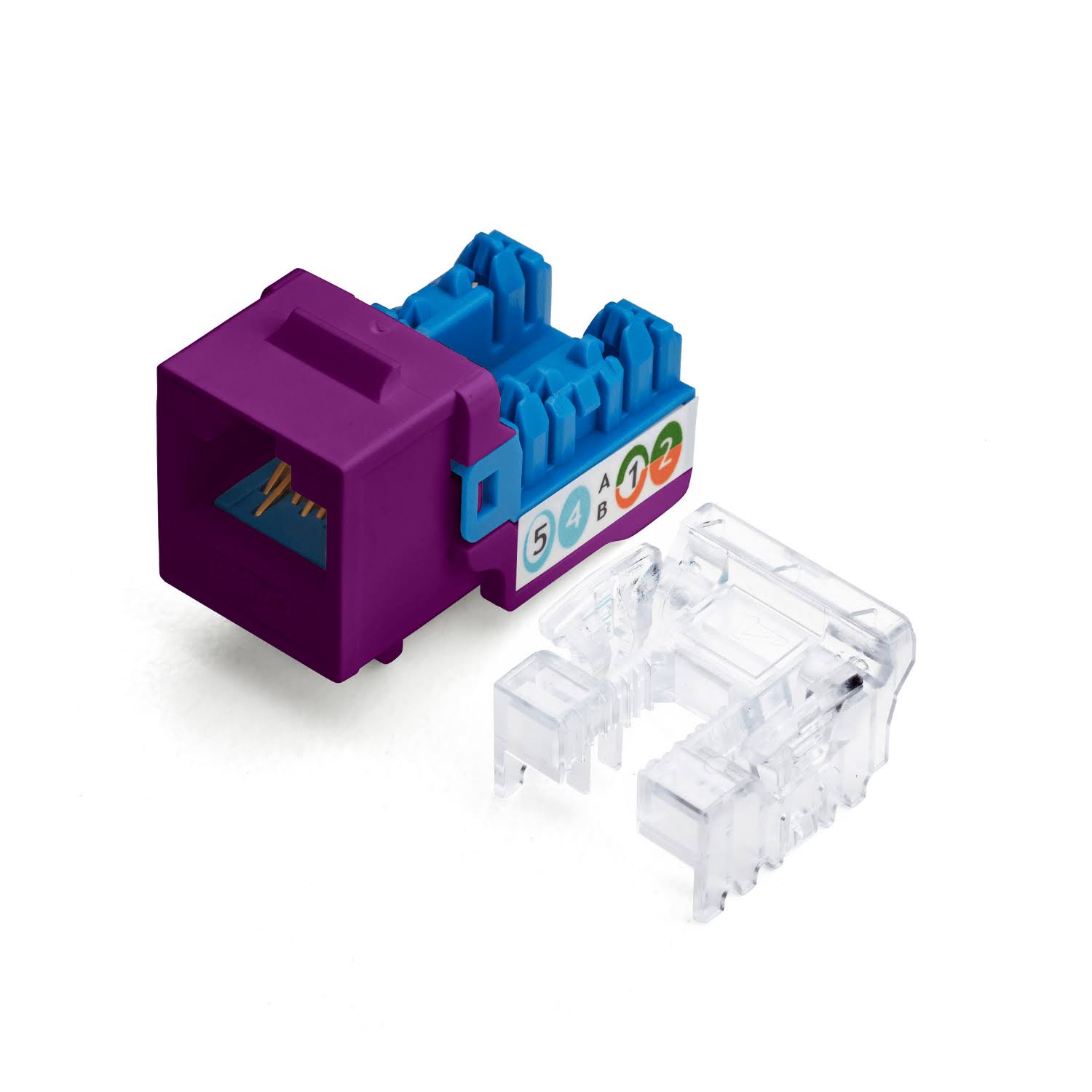 Cat6a Punch Down Keystone Jack - Unshielded - Purple - 48pc L33282