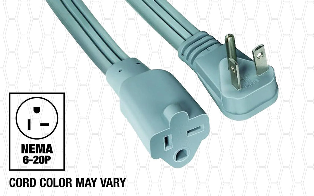 9 Ft L 20 A 250 Vac Extension Cord W16305
