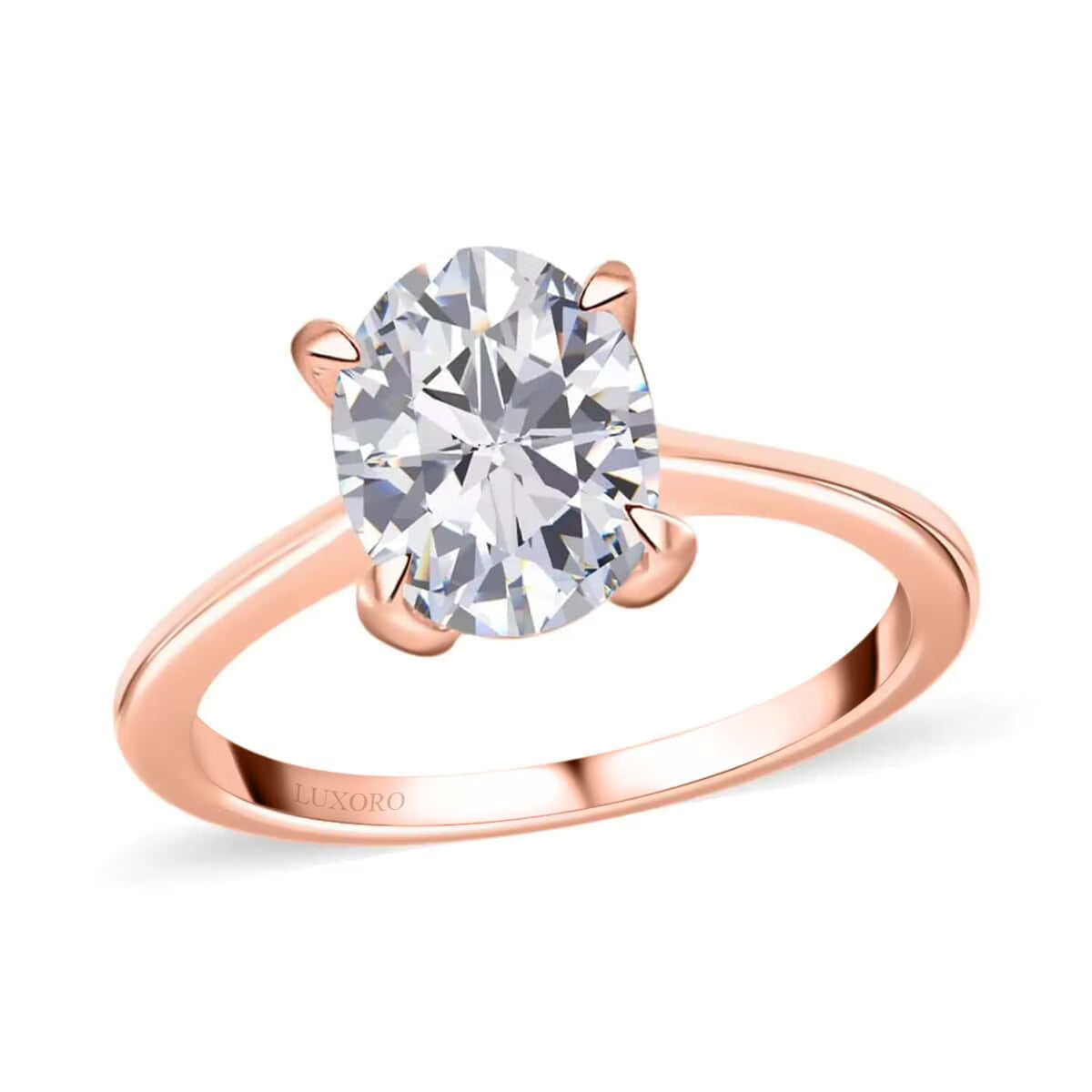 Moissanite Oval 10K Rose Gold Solitaire Ring Size 9 Ct 1.64 B2741