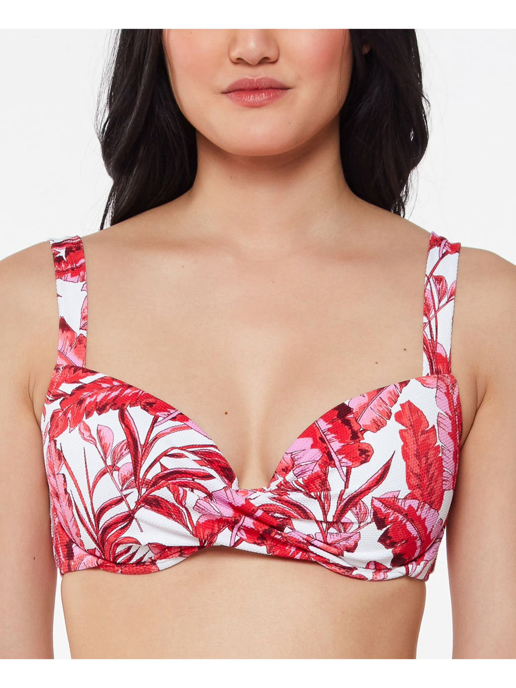 Pink Printed Push-Up Underwire Swimsuit Top S9339