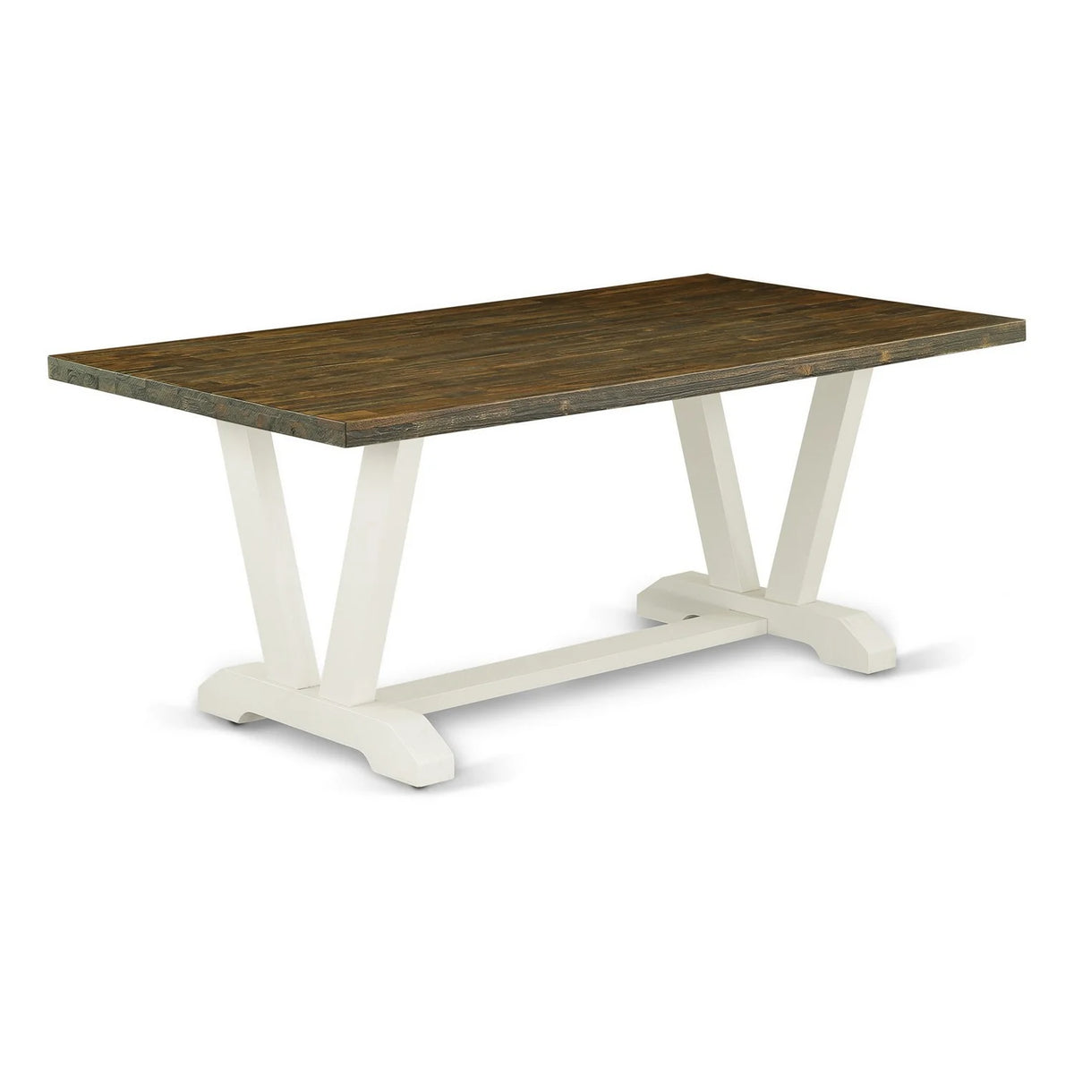 5-piece Wood Dining Set in Linen White/Jacobean N698
